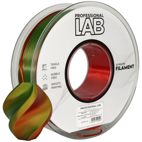 Silk PLA Trojna Barva rdeča rumena zelena filament 1.75mm – Professional Lab Sijajni Filament za 3D Tisk (1kg Kolut)
