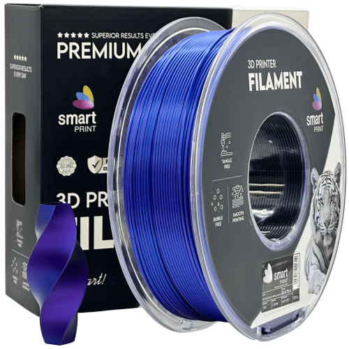 Silk PLA Trojna Barva modra vijolična črna filament 1.75mm – Smart Print Sijajni Filament za 3D Tisk (1kg Kolut)