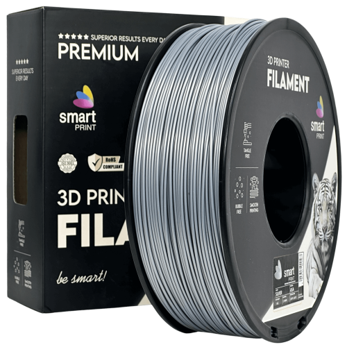ASA srebrna filament za 3D tiskalnik 1,75 mm – Smart Print, 1 kg kolut, UV obstojen, mat videz