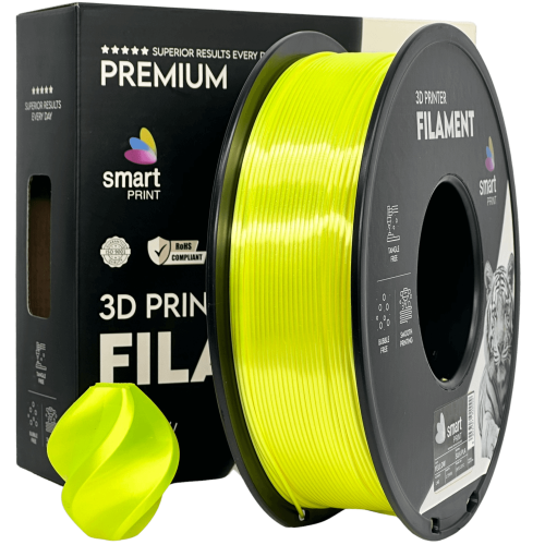 Silk PLA rumena Filament 1.75mm – Smart Print Sijajni Filament za 3D Tisk (1kg Kolut)