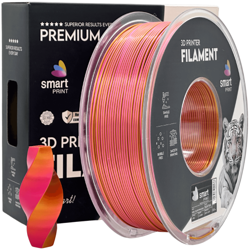 Silk PLA Dvojna Barva roza zlata Filament 1.75mm – Smart Print Sijajni Filament za 3D Tisk (1kg Kolut)